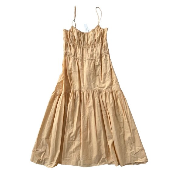 Vince Ruched Tie Back Cami Dress Peach ( M ) - Picture 4 of 5